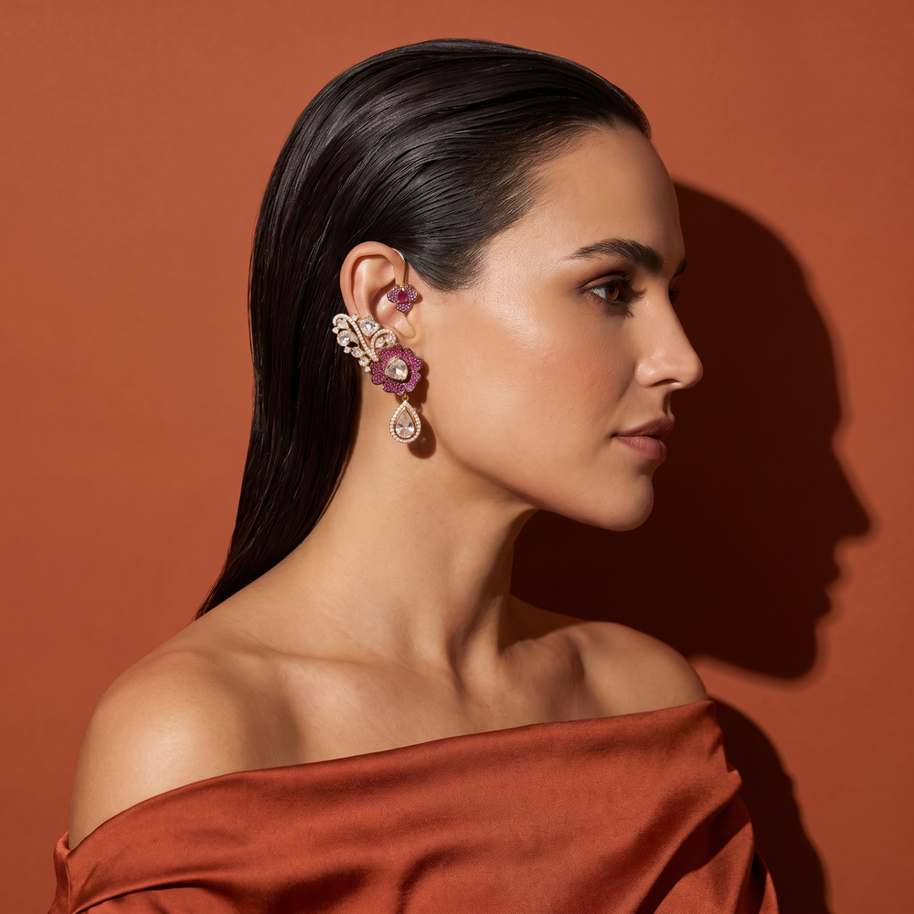 Raina Floral Ear Cuff Earrings