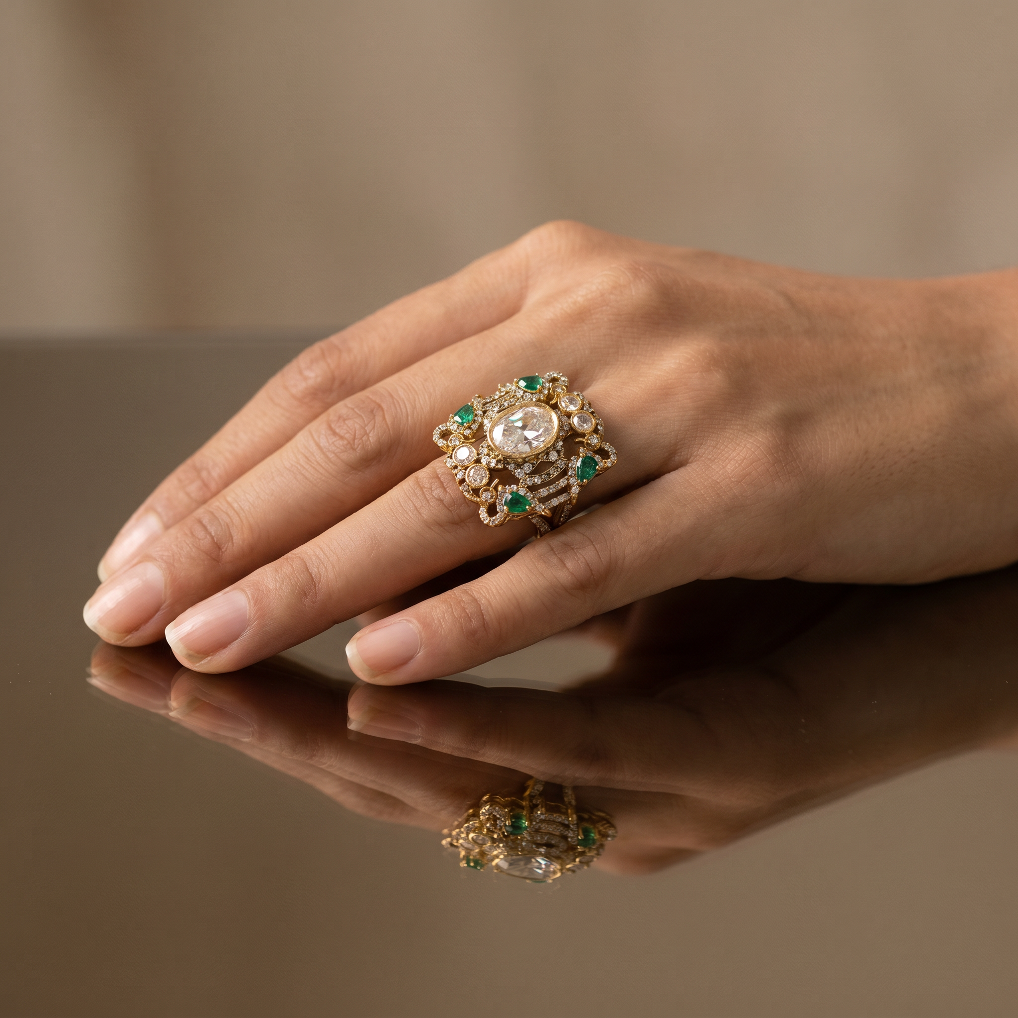 Rajeshwari Earrings and Ring Duo Set