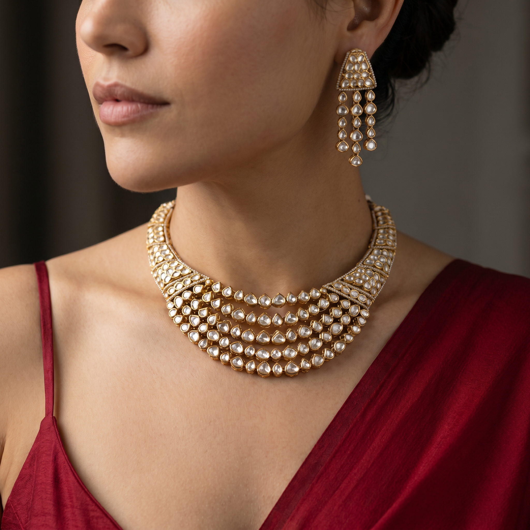 Rajouri Polki Necklace Set