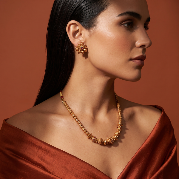 Ramya Antique Gold Necklace Set