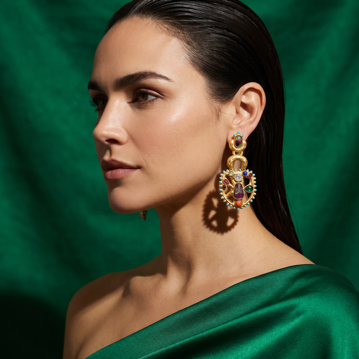 Rangsaaz Multicolour Statement Earrings