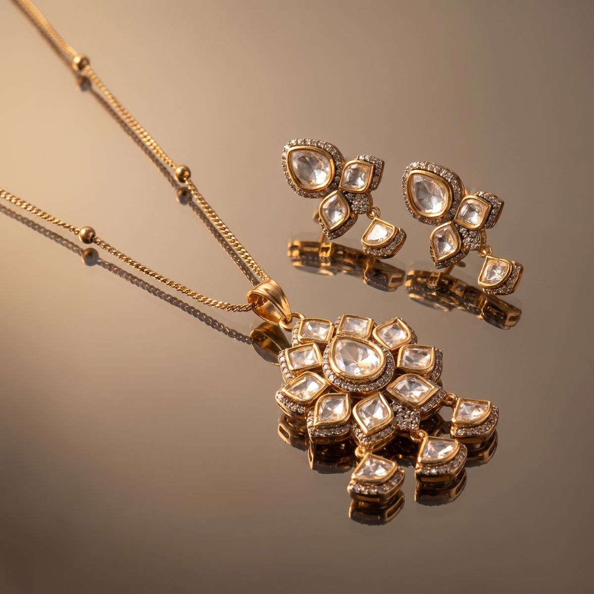 Reva Kundan Pendant Set