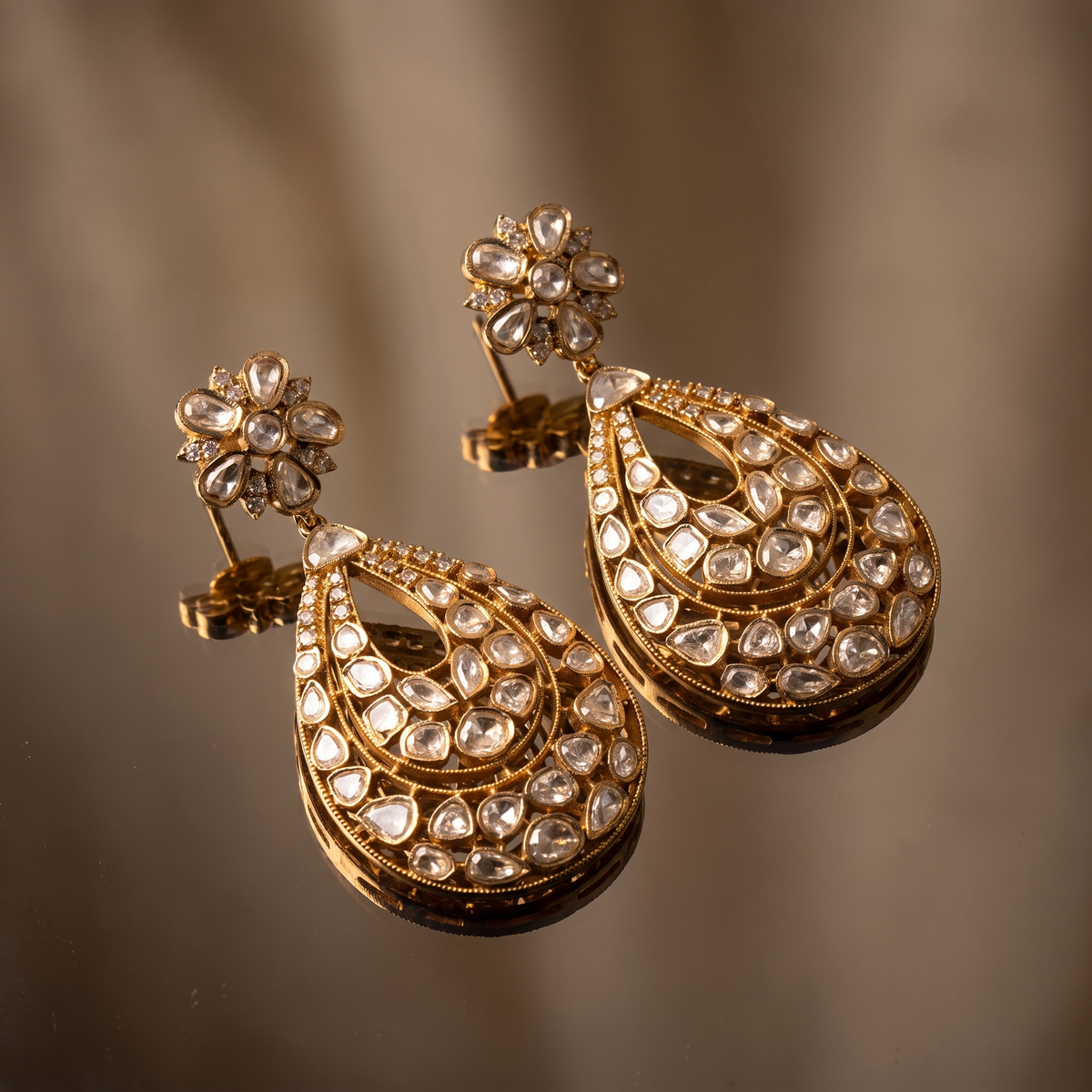 Rhea Polki Drop Earrings