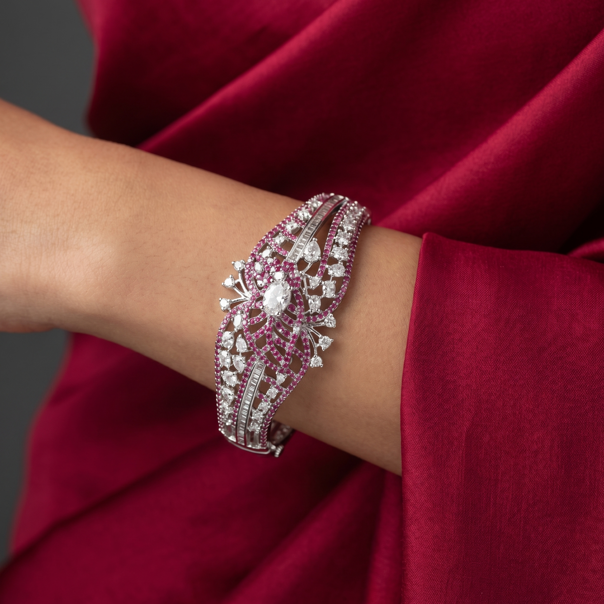 Rishika Ruby Bloom Bracelet
