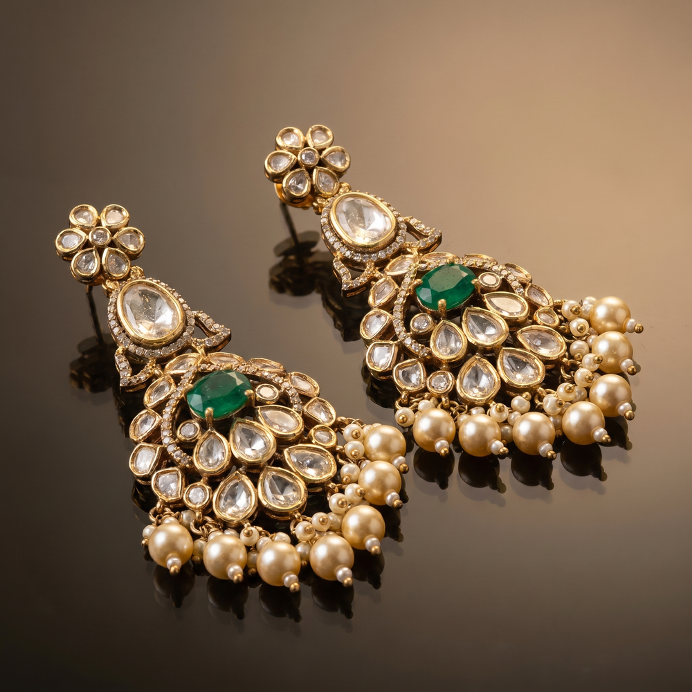 Ruhanika pearl cascade earrings – detail view by Ozel