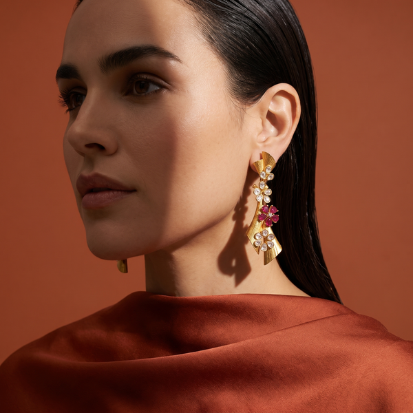 Rumi Ruby Bloom Earrings