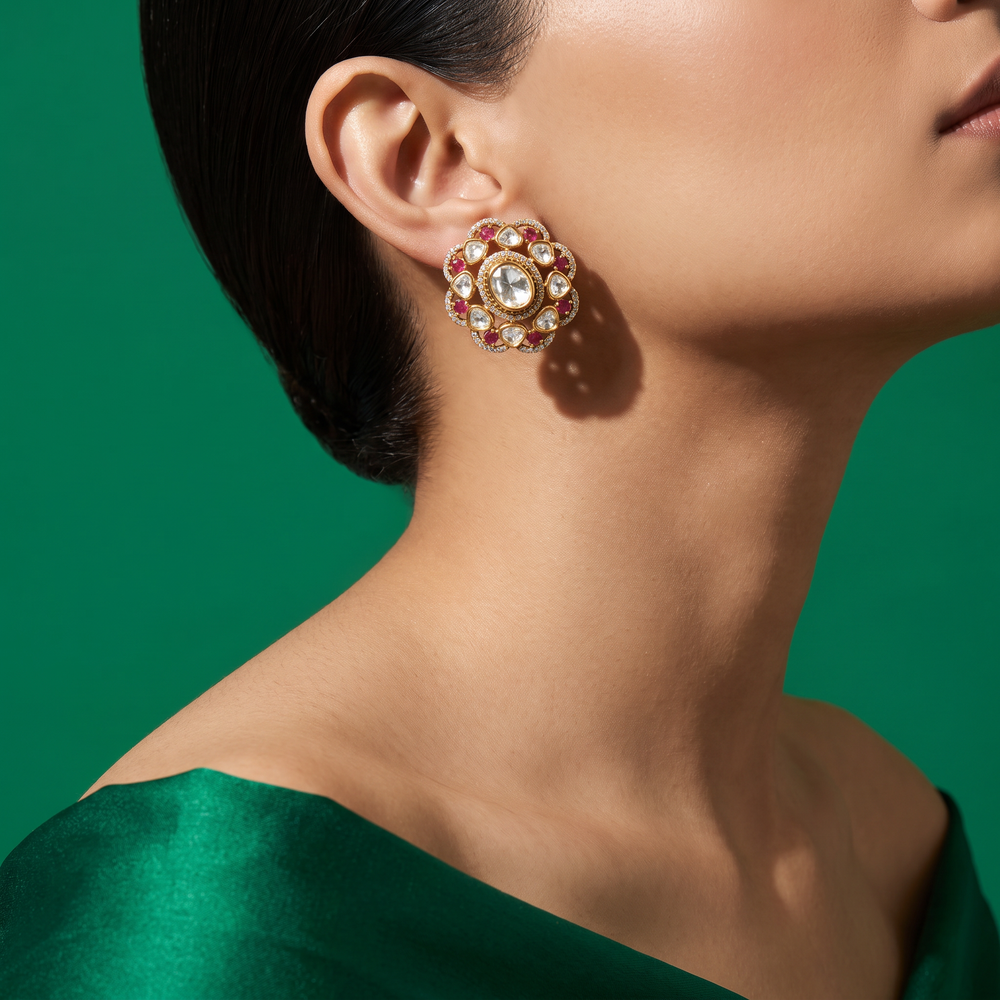 Samira Ruby Polki Studs