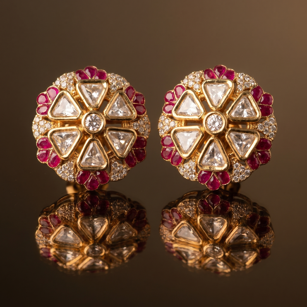 Sharvini stud earrings – detail view by Ozel