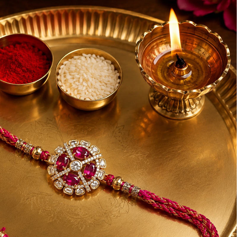Shashwat Ruby Polki Rakhi