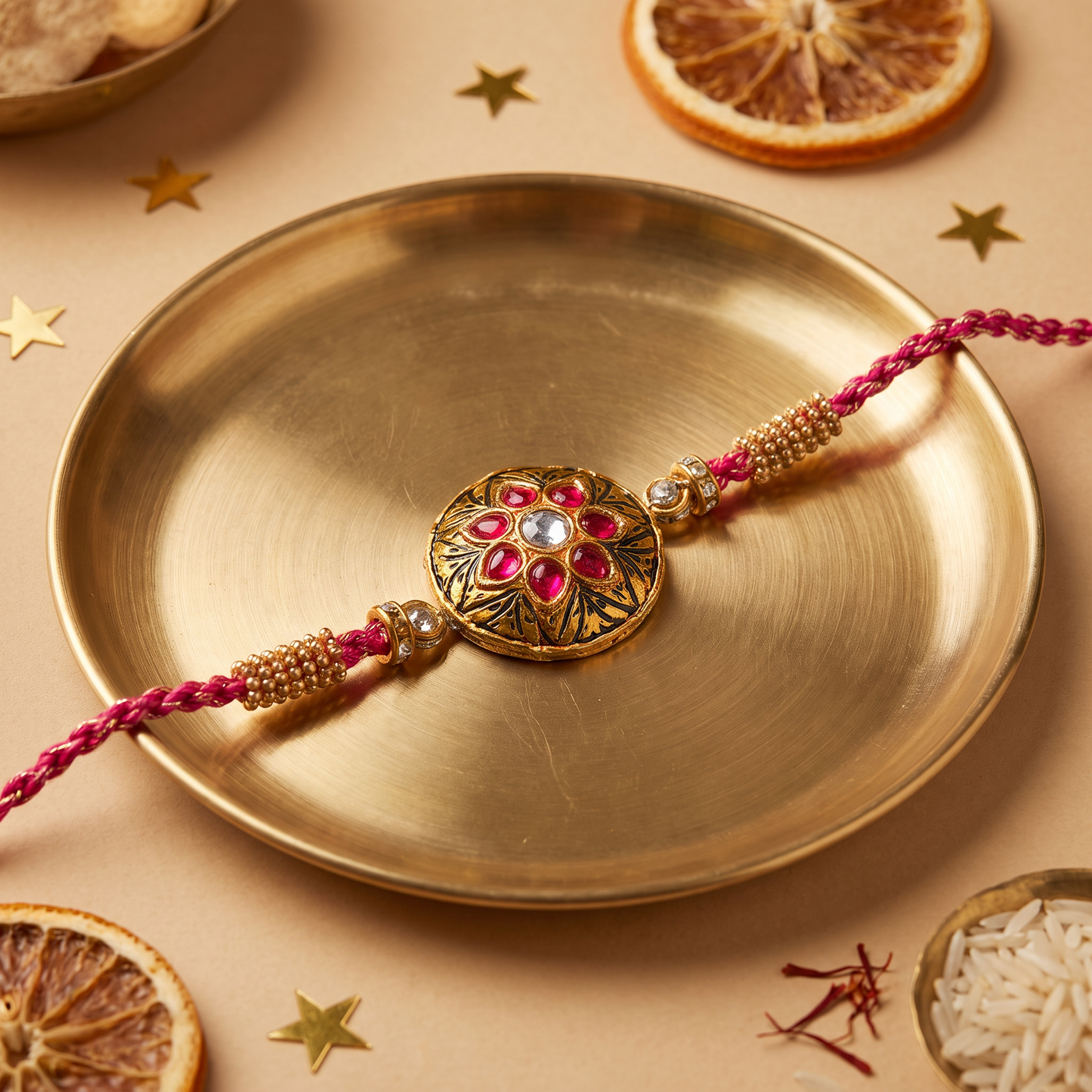 Shauryansh Antique Kundan Rakhi
