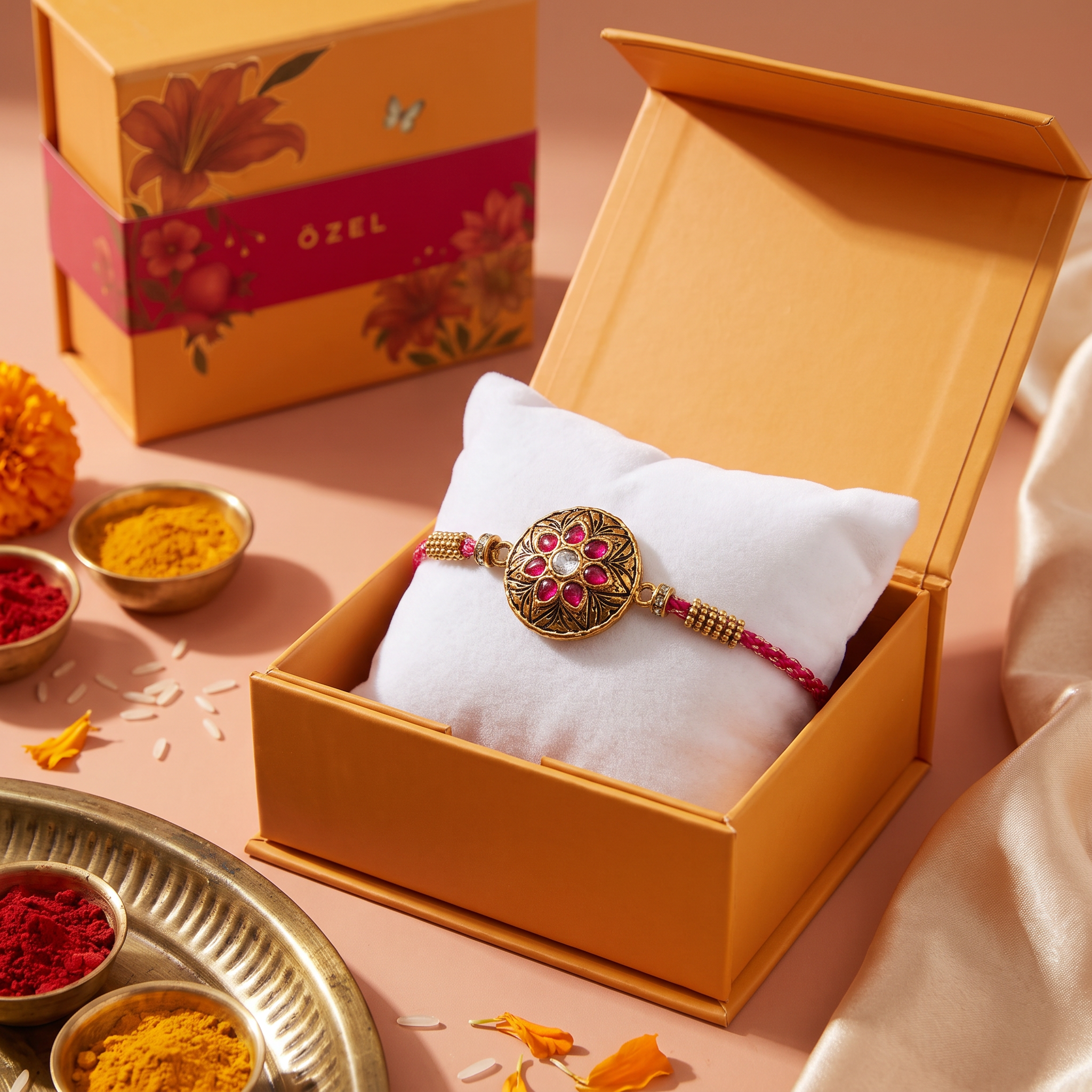 Shauryansh Antique Kundan Rakhi