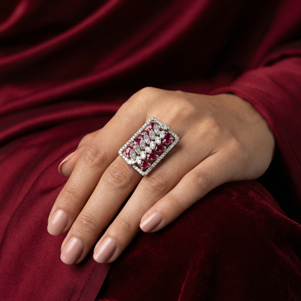 Siya ruby luxe ring – regal Indian heirloom by Ozel