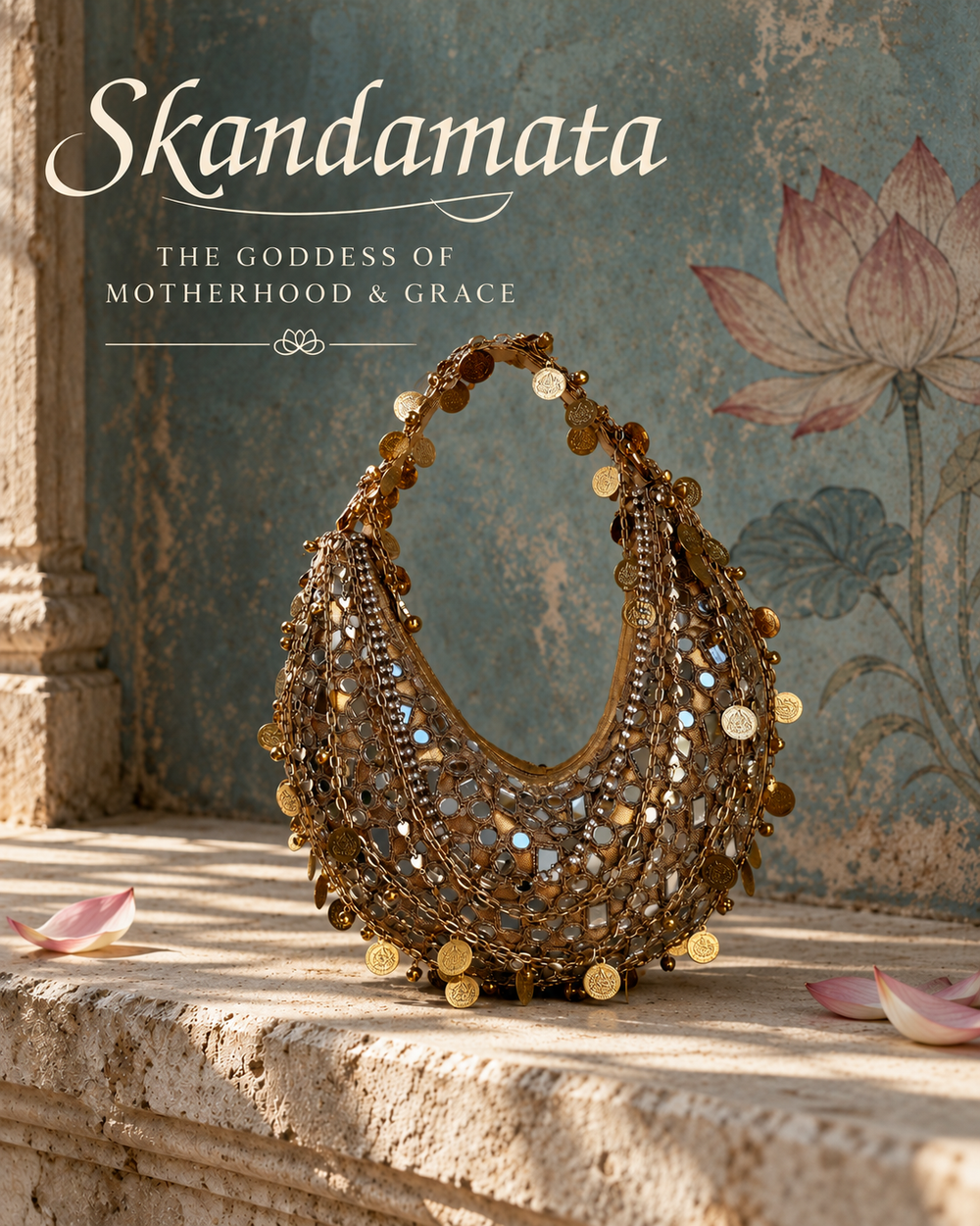 Mirrorwork Crescent Bag