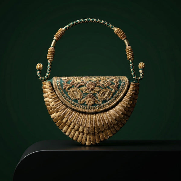 Sona Arc Fan Flap Bag - Green
