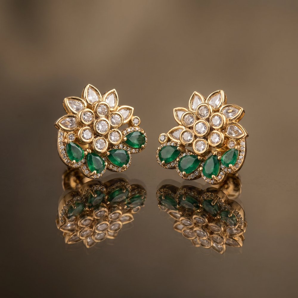 Sophia blush petal stud earrings – styled detail by Ozel