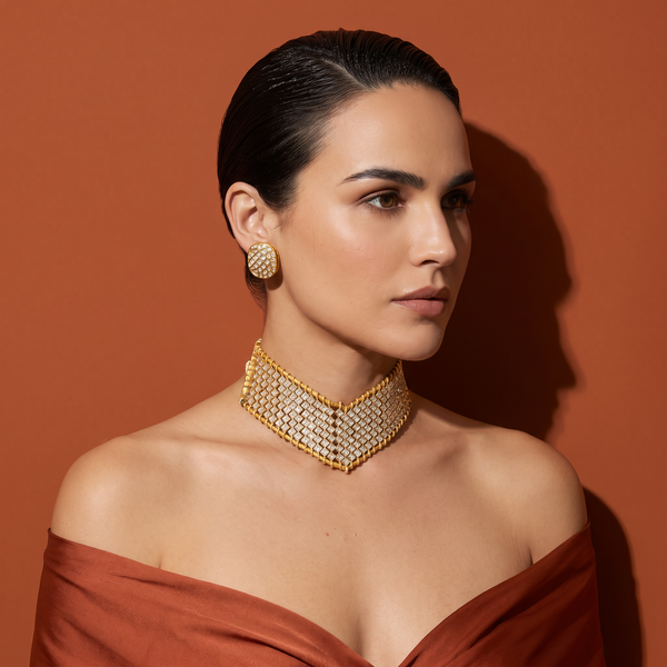 Suhira Crystal Grid Choker Set