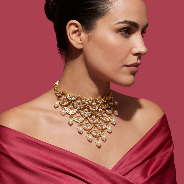 Taani Kundan Pearl Choker Necklace
