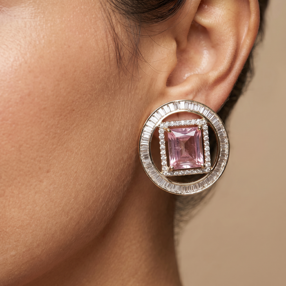 Taarika radiant frame earrings – luminous Indian heirloom by Ozel