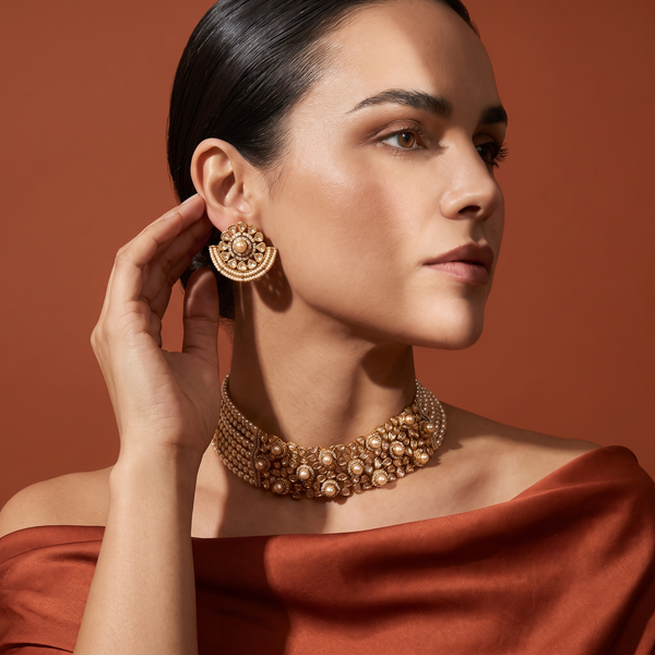 Tarini Kundan Pearl Choker Set