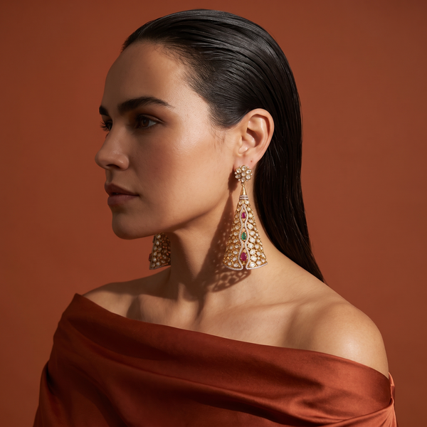 Tvesha Kundan Statement Earrings
