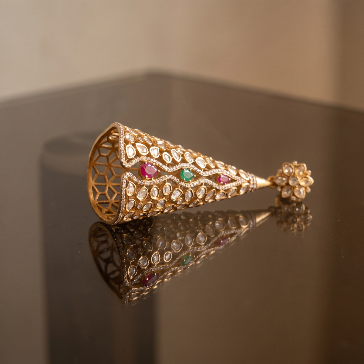 Tvesha Kundan Statement Earrings