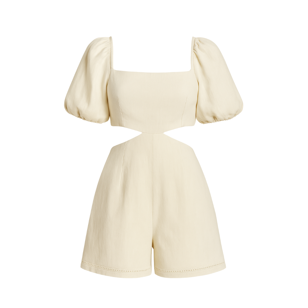 Soleil Linen Cut-Out Romper