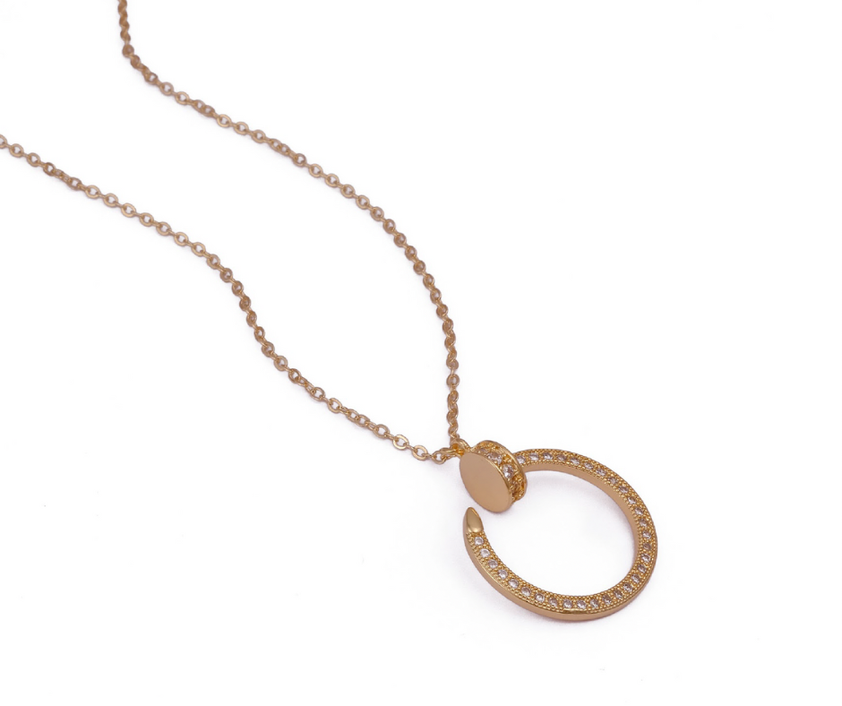 Luna Halo Clasp Pendant Necklace