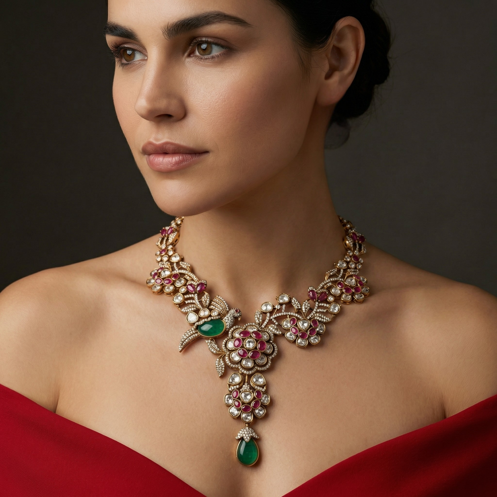 Velmora designer necklace set – full set with earrings by Ozel