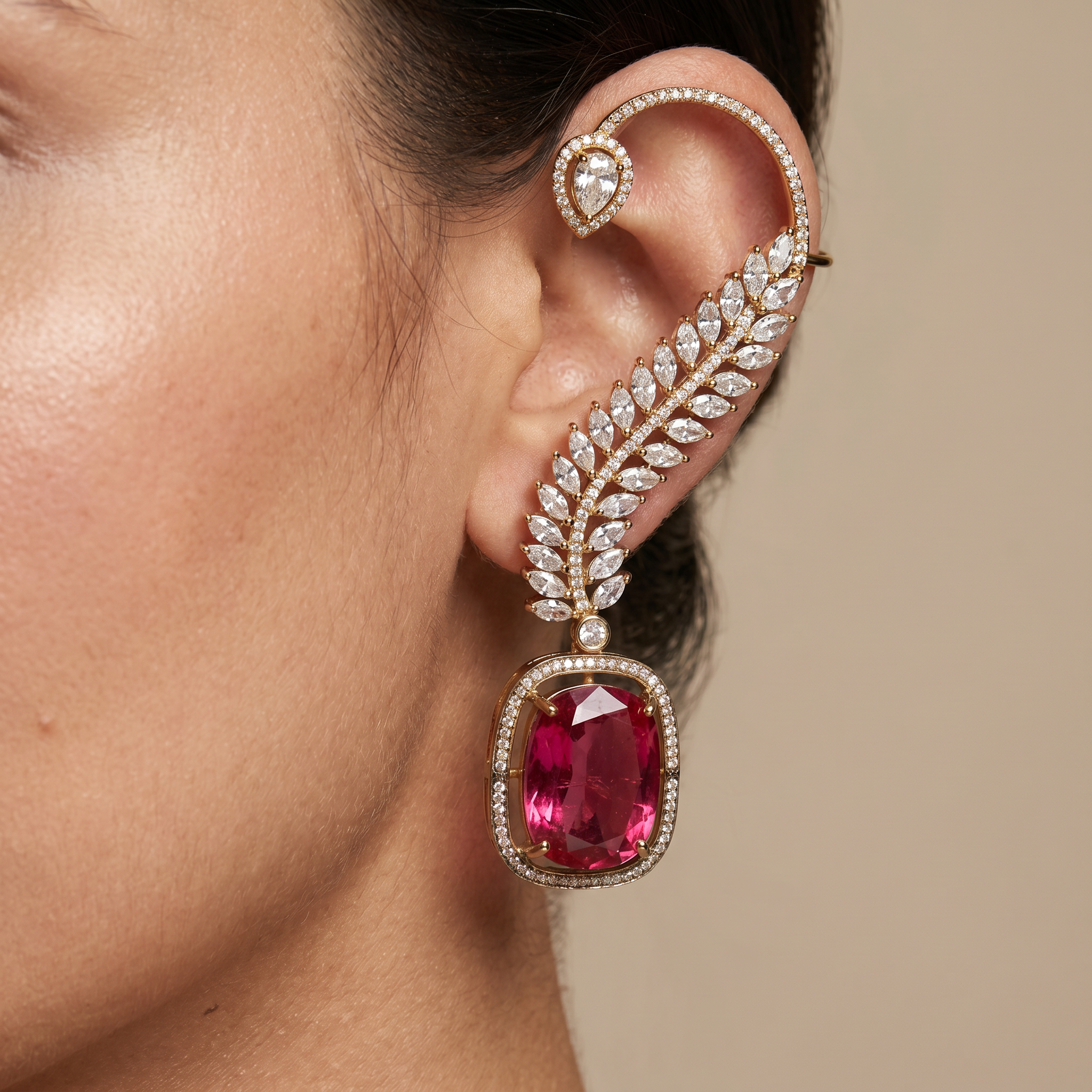 Vanya Ruby Ear Cuff