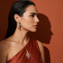 Vriti Ruby Polki Pendant Set