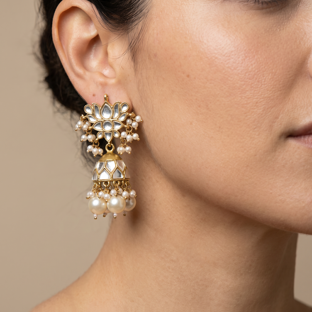 Vrutika Lotus Pearl Jhumka