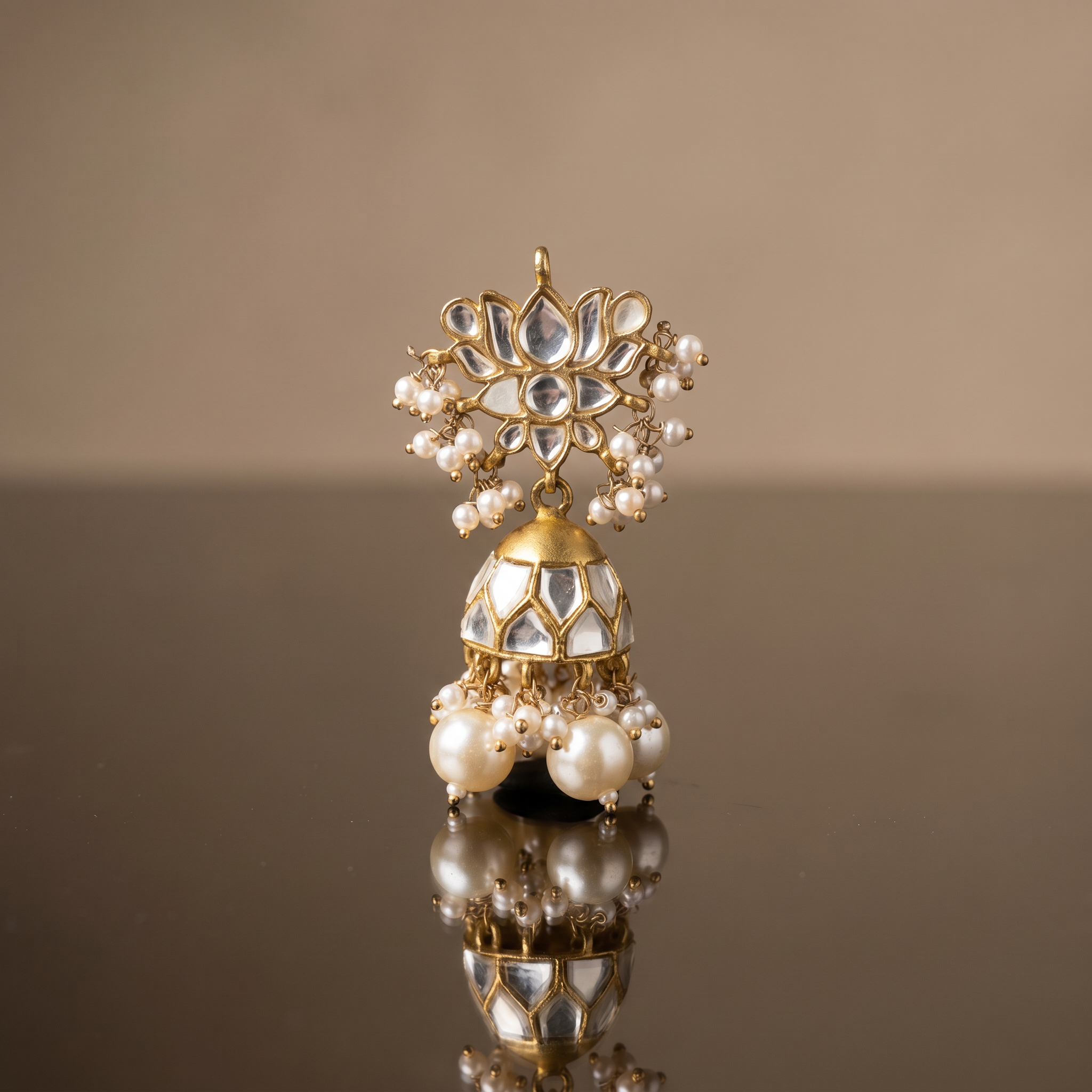 Vrutika Lotus Pearl Jhumka