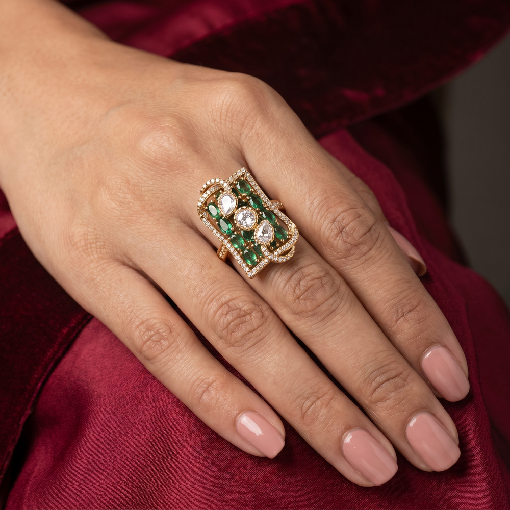 Vyomini Emerald Veil Ring