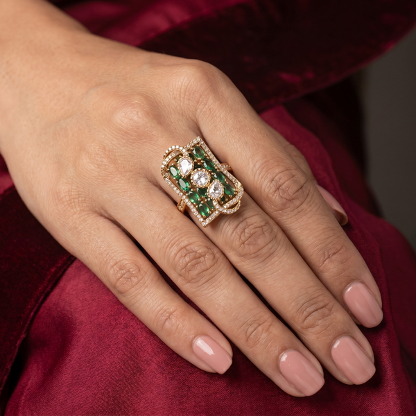 Vyomini Emerald Veil Ring