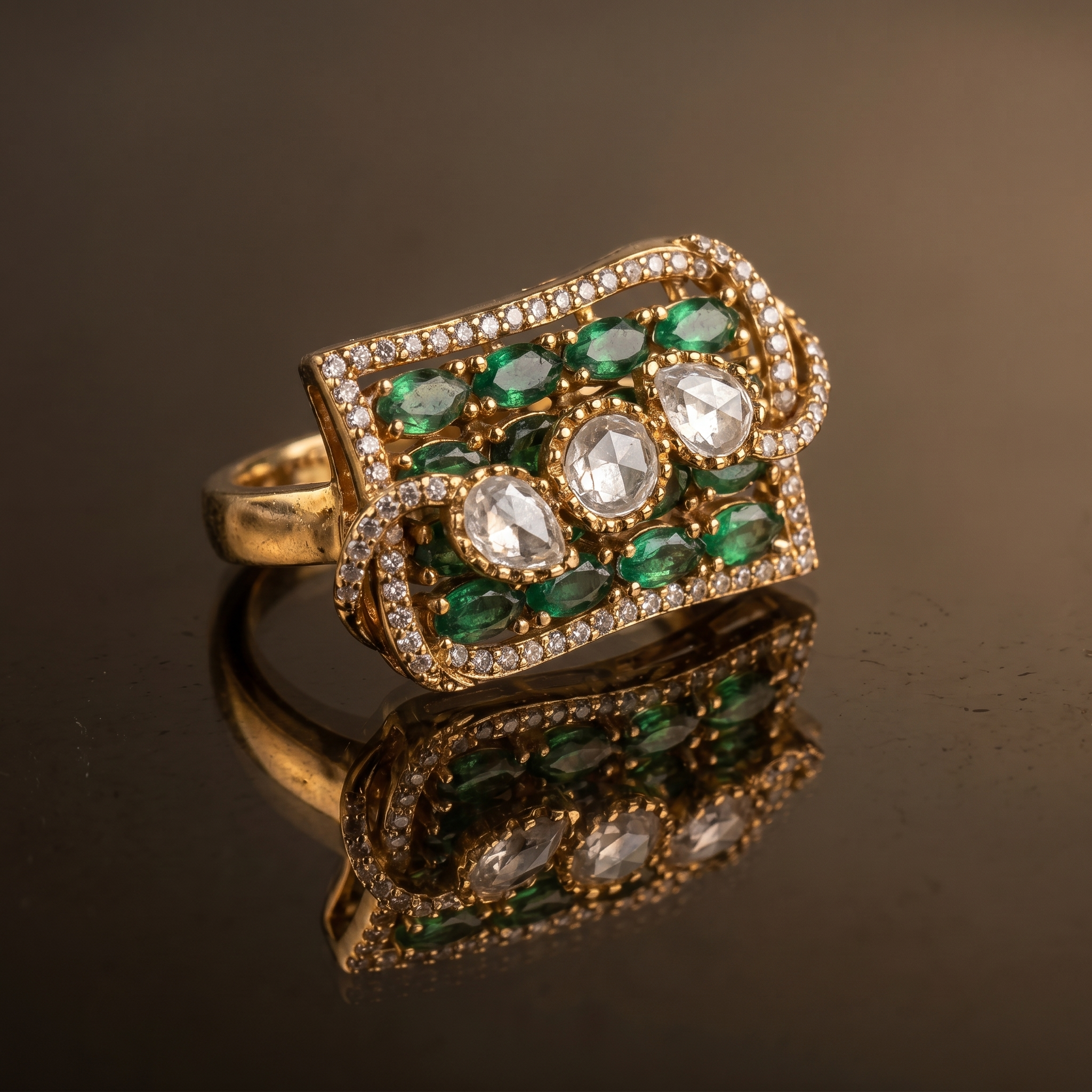Vyomini Emerald Veil Ring