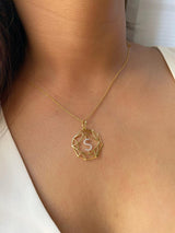 Cactus Leather Gold Envelope bag with 18kt gold and diamonds charm