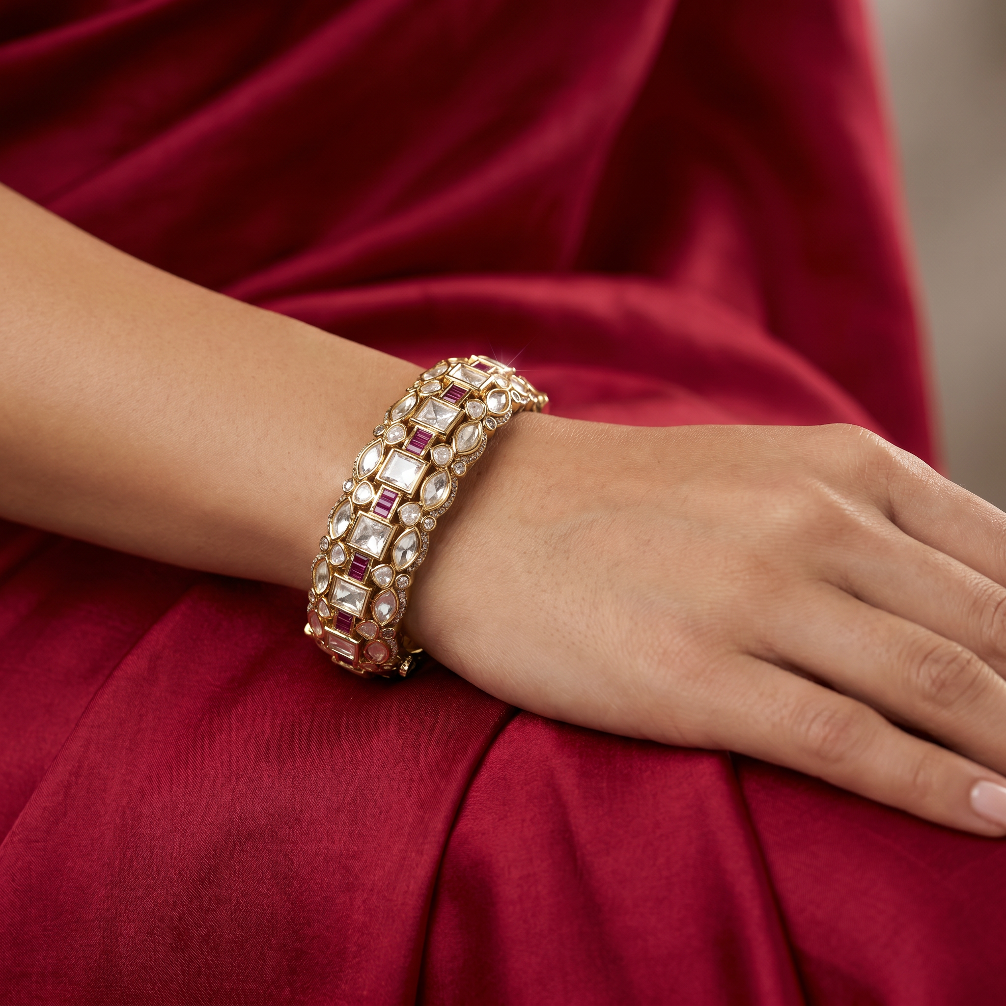 Zareefa Ruby Mosaic Kada