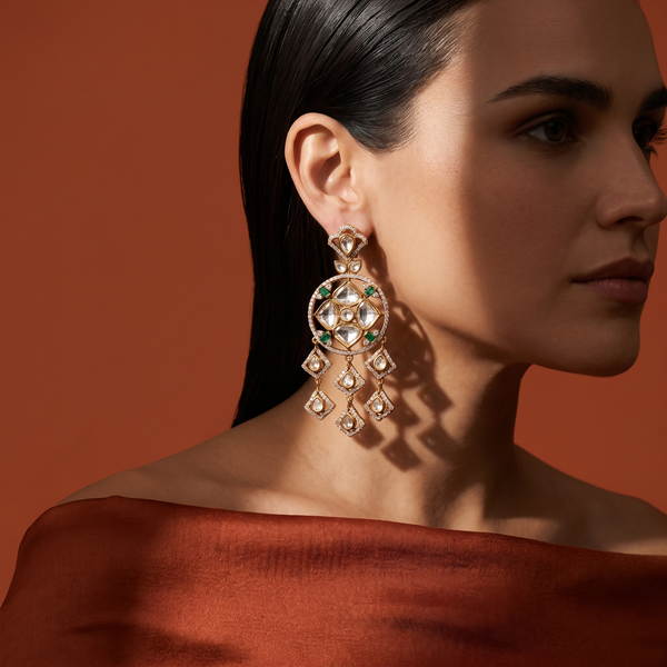 Zayna Kundan Chandelier Earrings