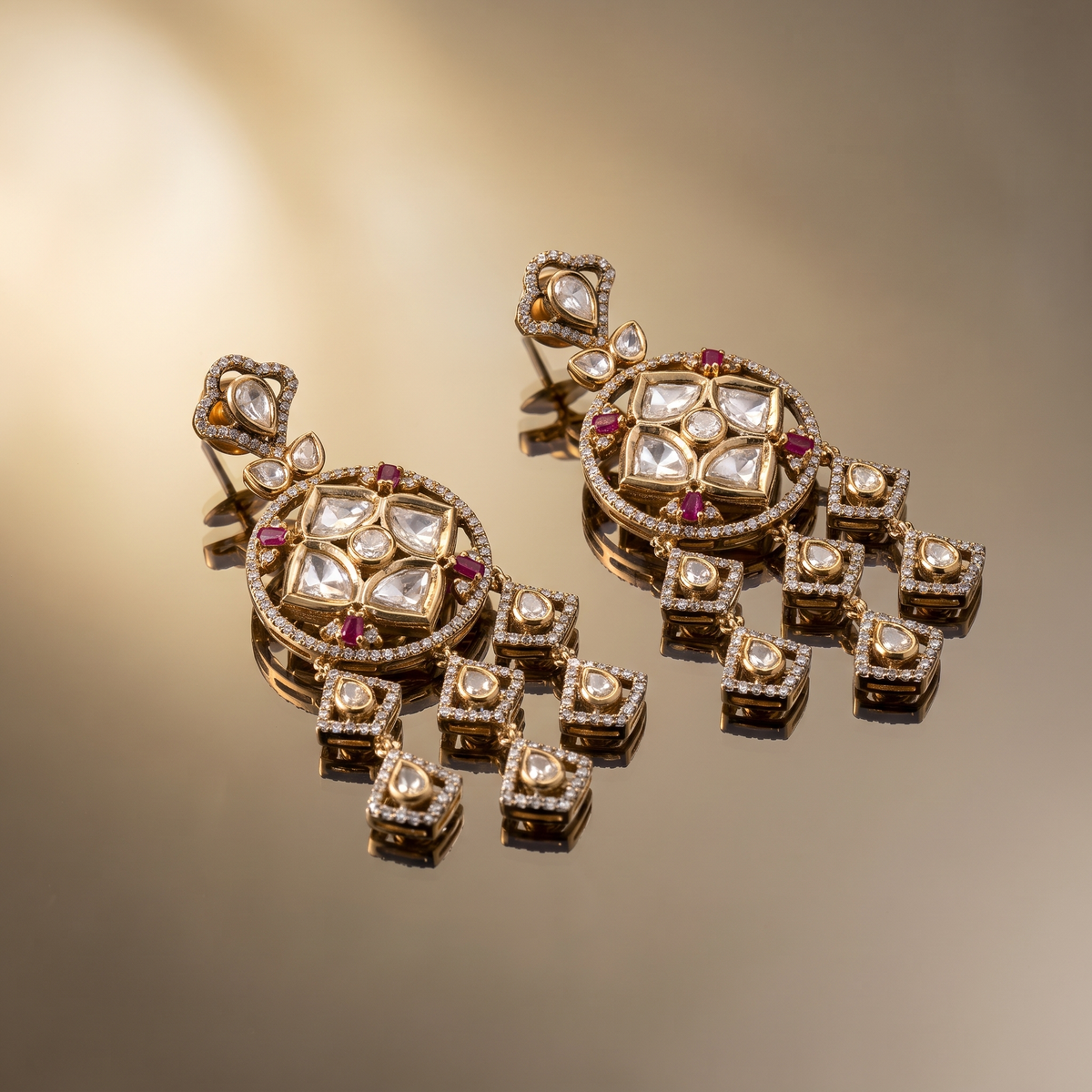 Zayna Kundan Chandelier Earrings