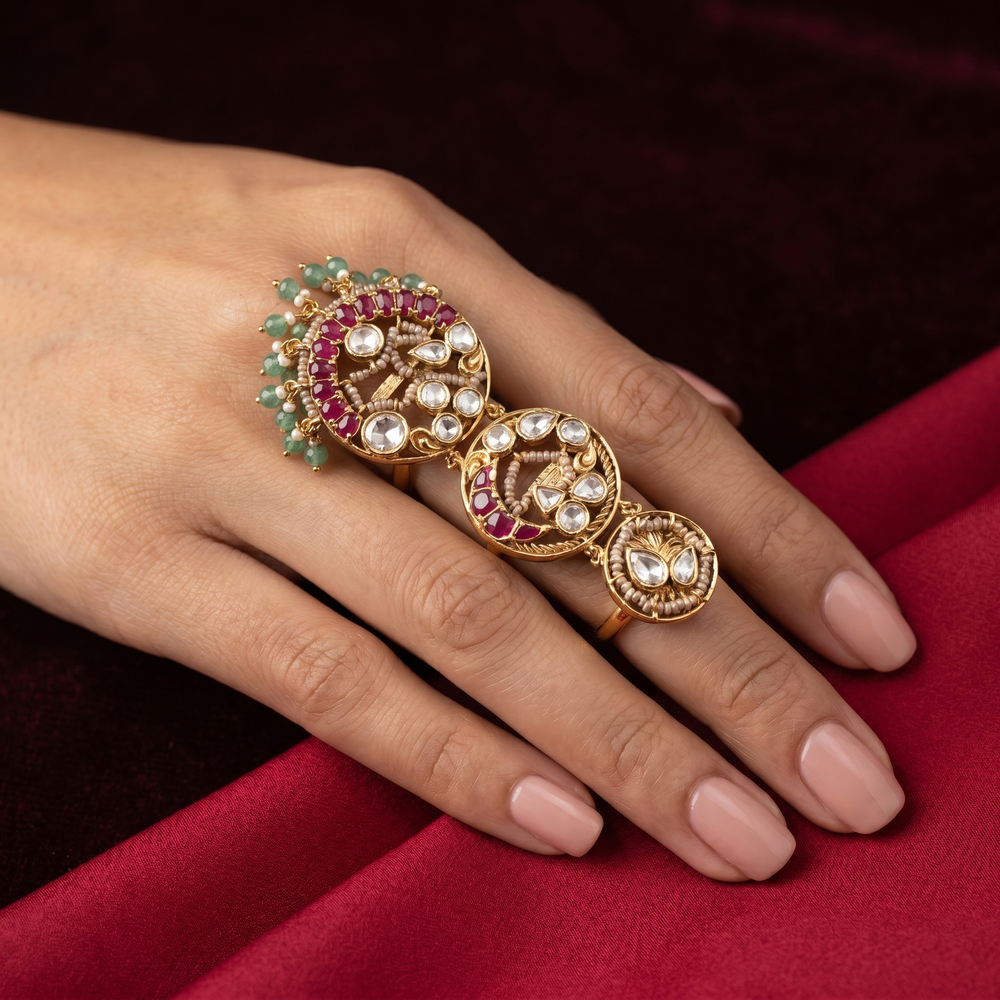 Zuharika Noor ring – luminous Indian heirloom by Ozel