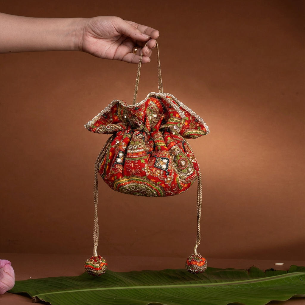 Gol Potli Bag Red Chakra