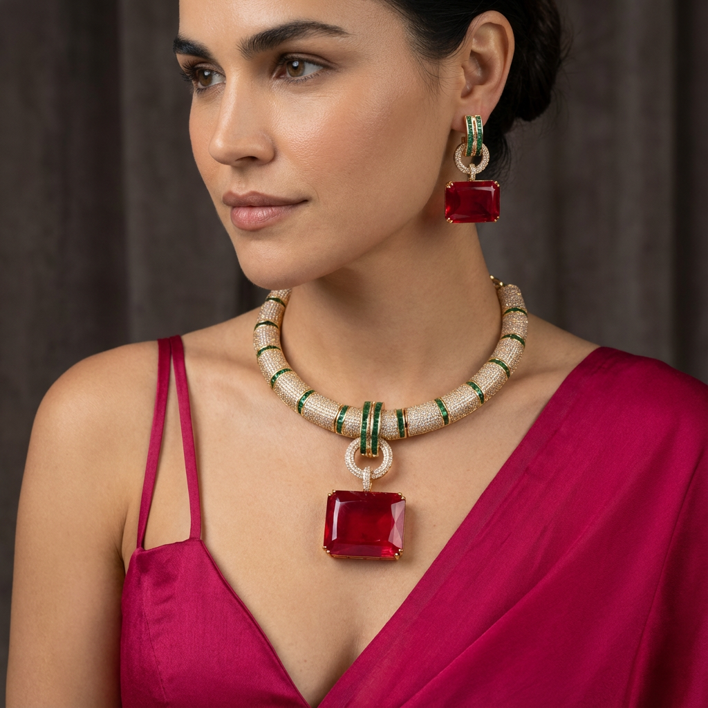 Camellias Ruby Link Set