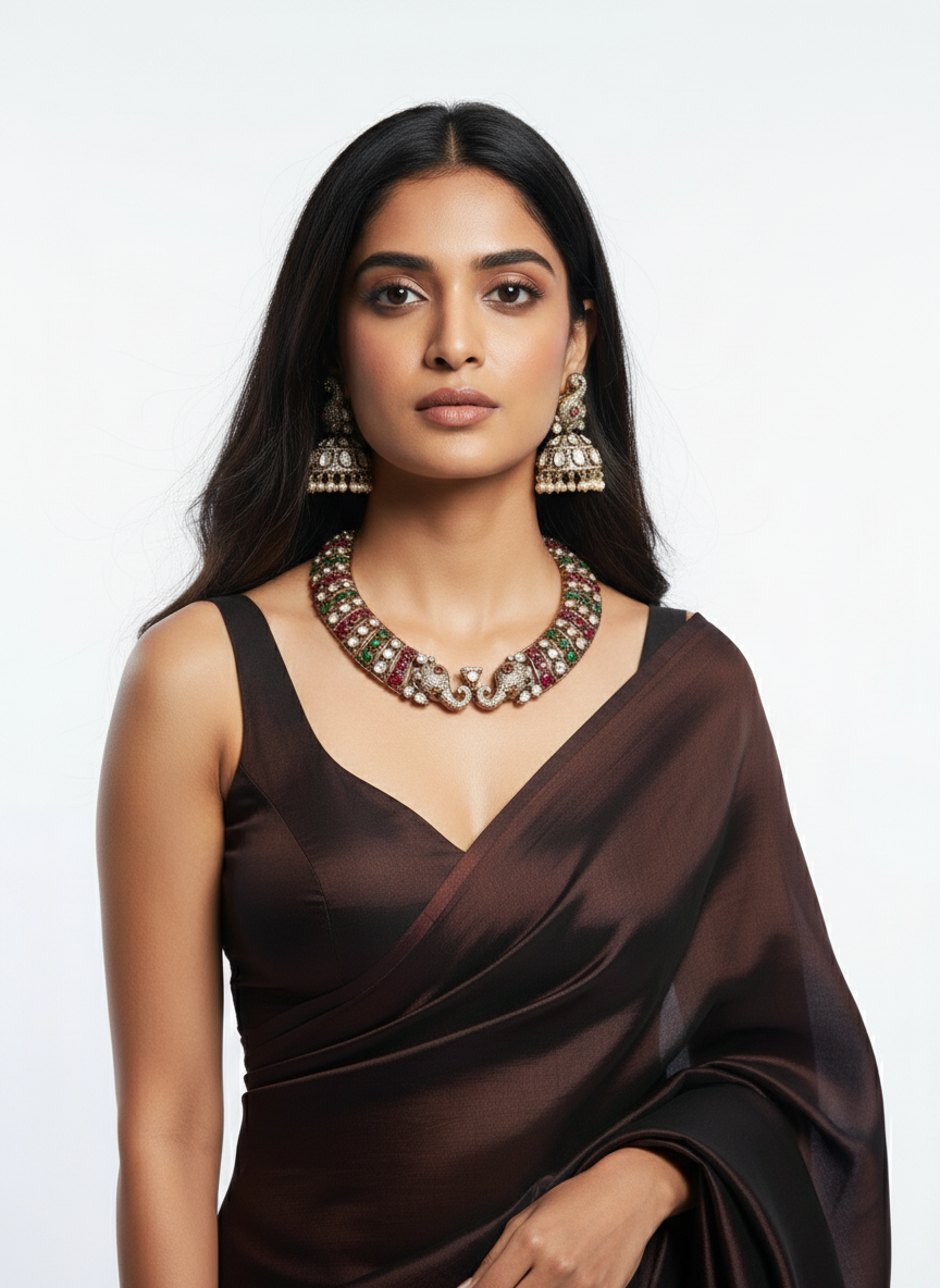 Ekdant Kundan Hasli Necklace with Earrings