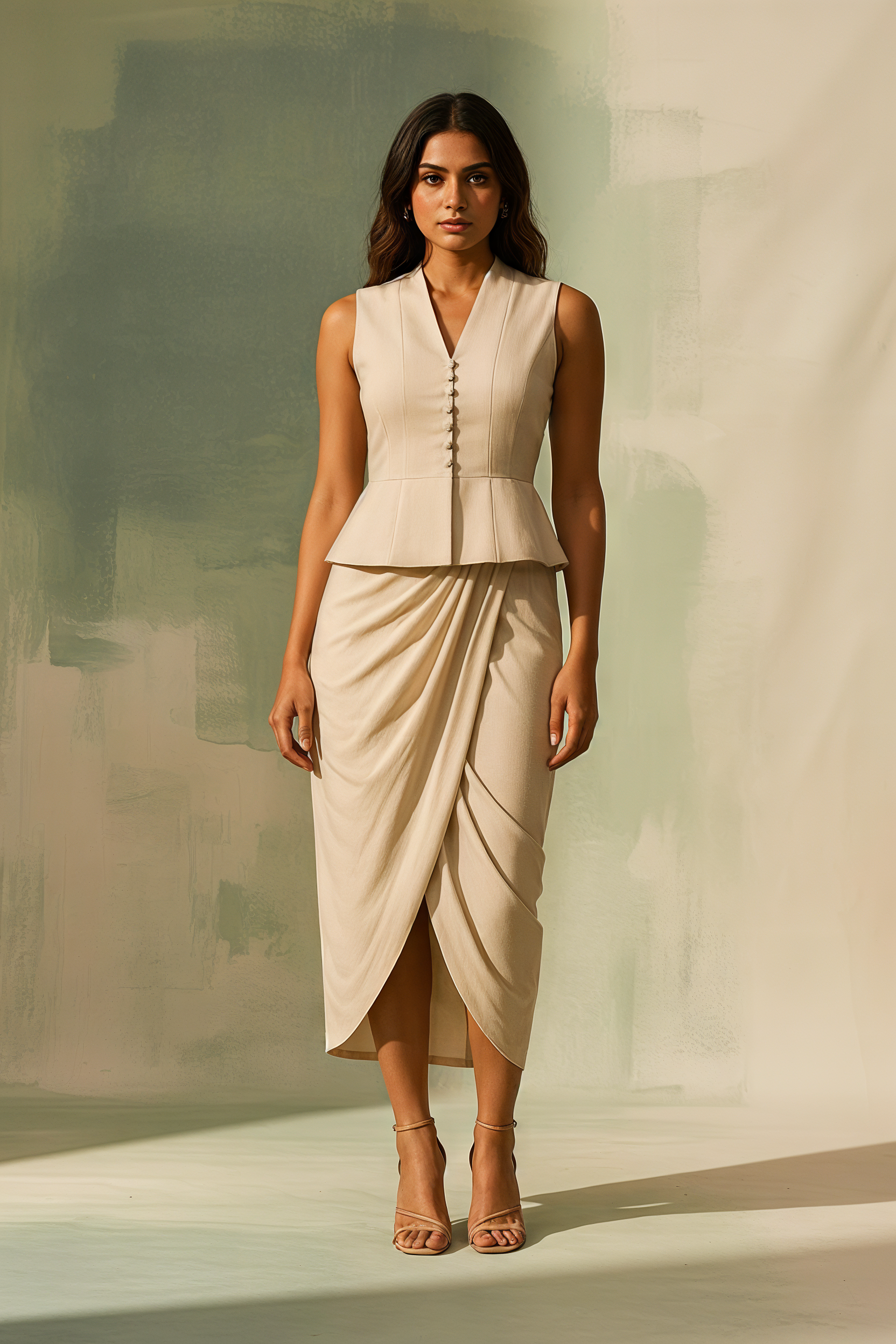 Sculpted Peplum Top Skirt