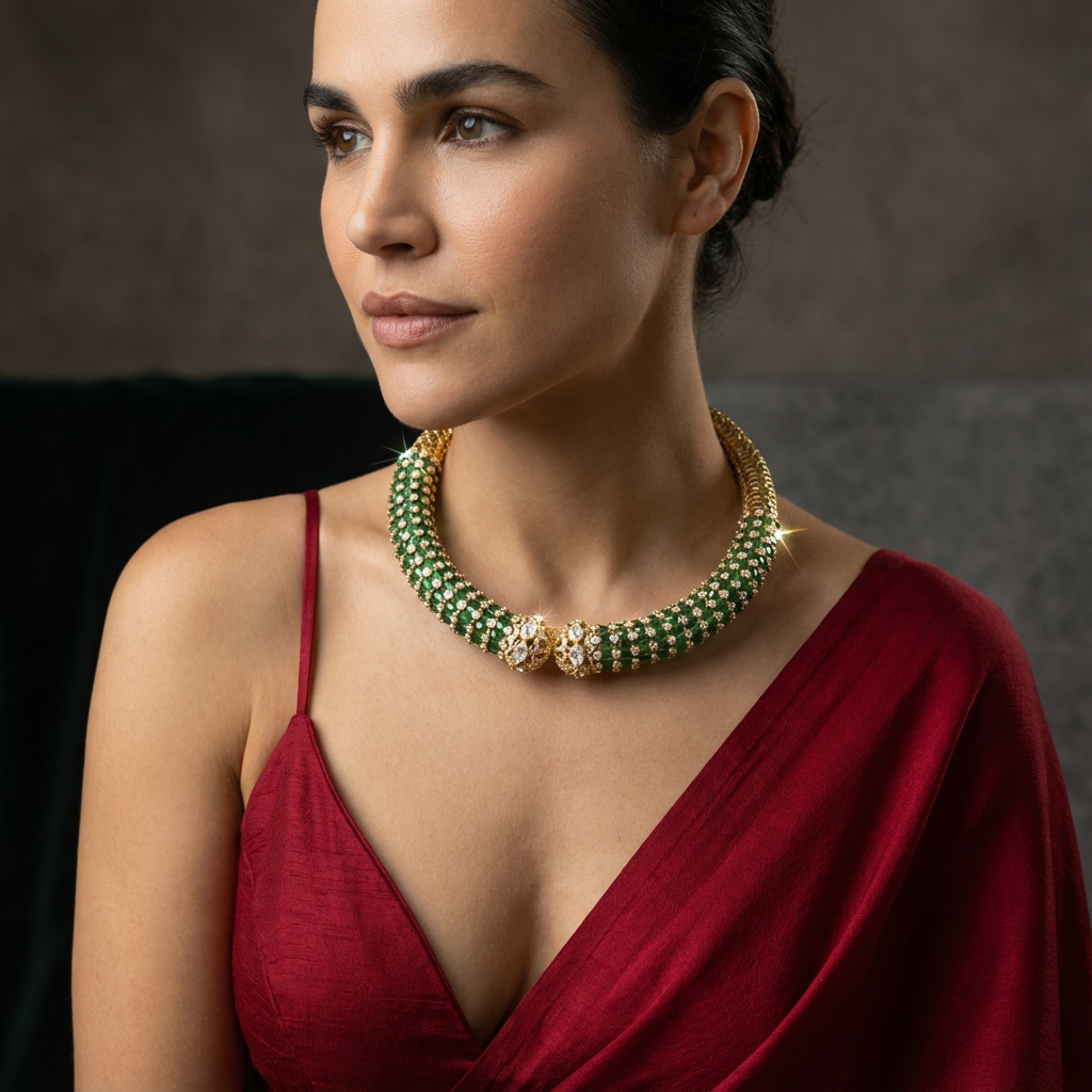 Emerald Torque Hasli Set