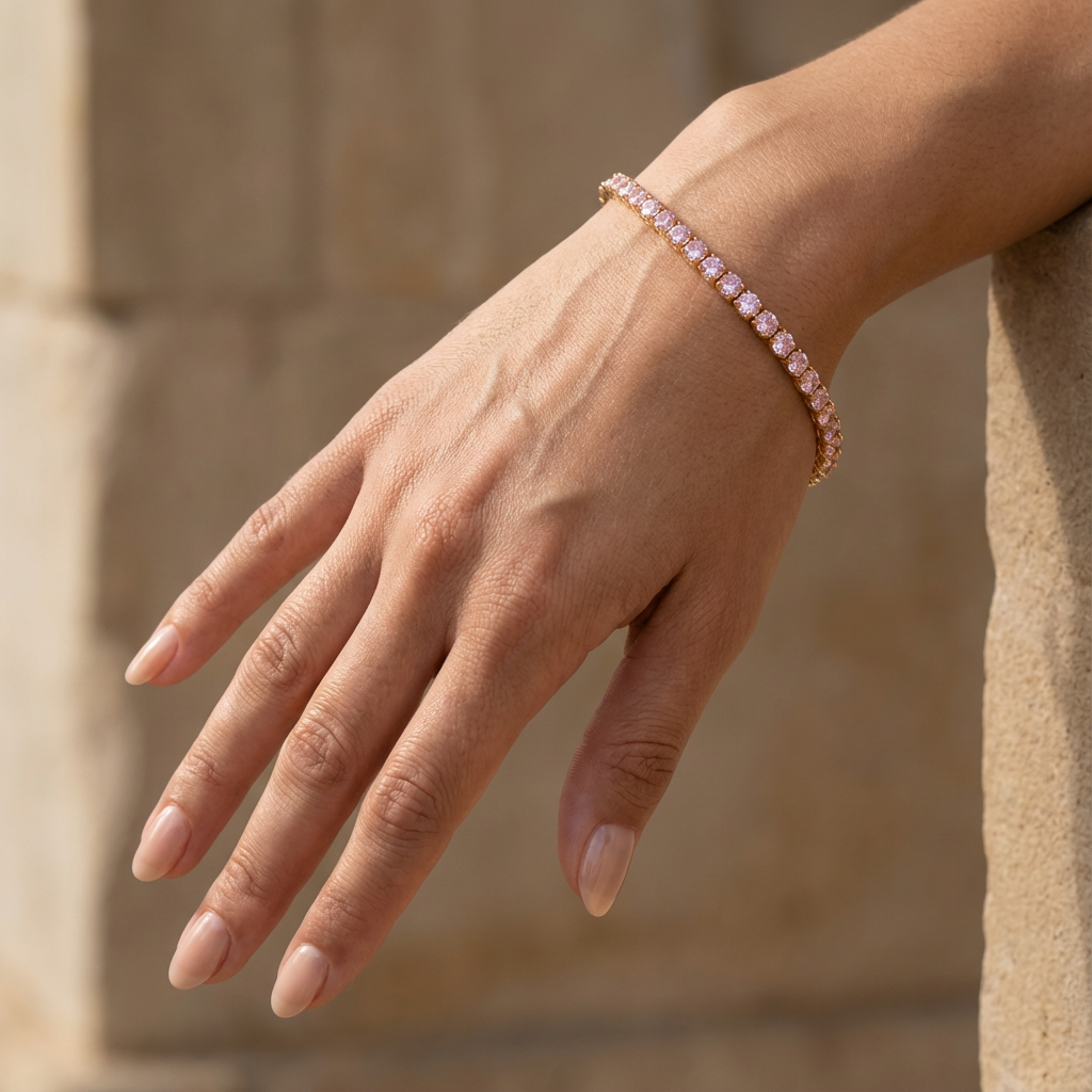 Pink Tennis Bracelet