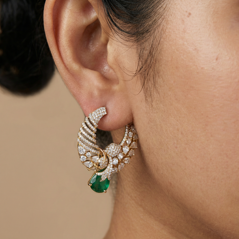 Aira Crescent Stud Earrings – delicate Indian stud earrings by Ozel