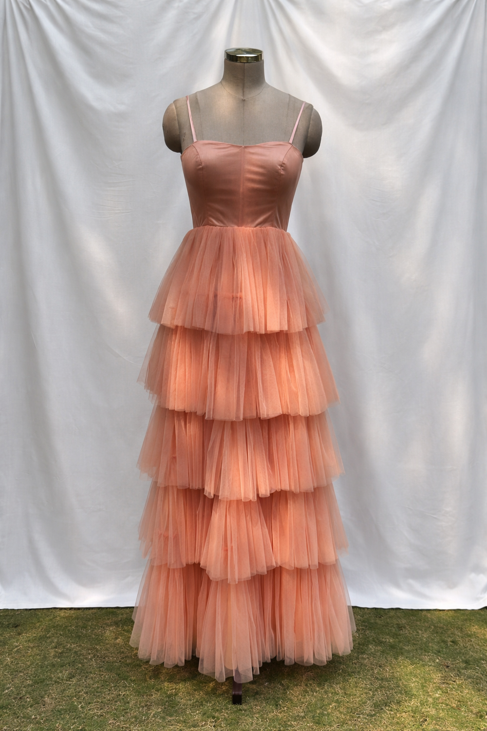 Alyssa tiered tulle gown dress – ethereal Indian designer gown by Ozel
