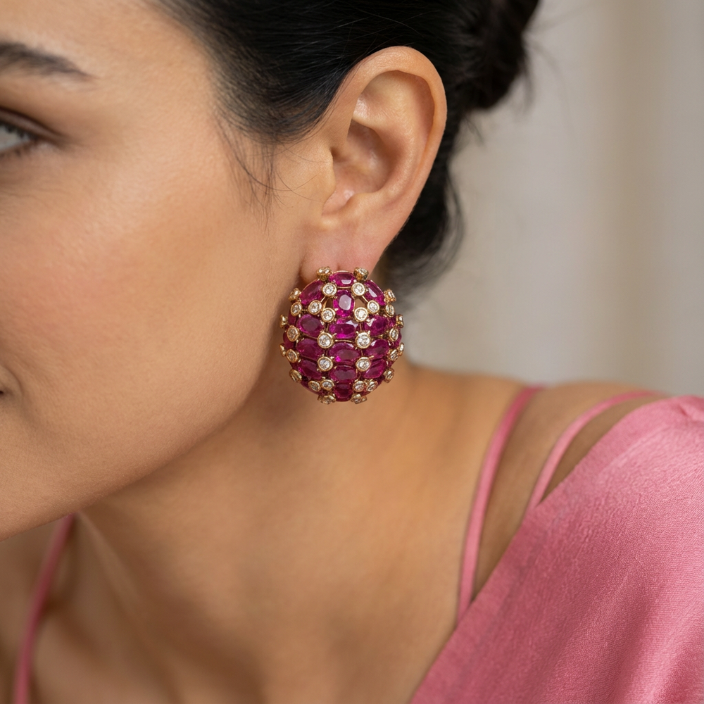 Crimson orbita studs – orbita detail close-up by Ozel