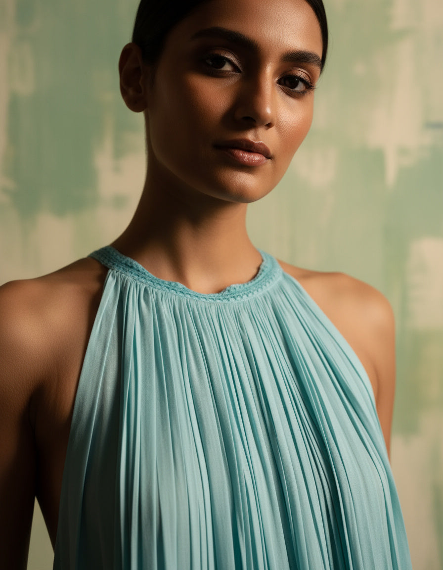 Oceania midi dress – elegant Indian designer dress by Ozel